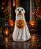 Figurka dekoracyjna na Halloween – pies biały/pomarańczowy