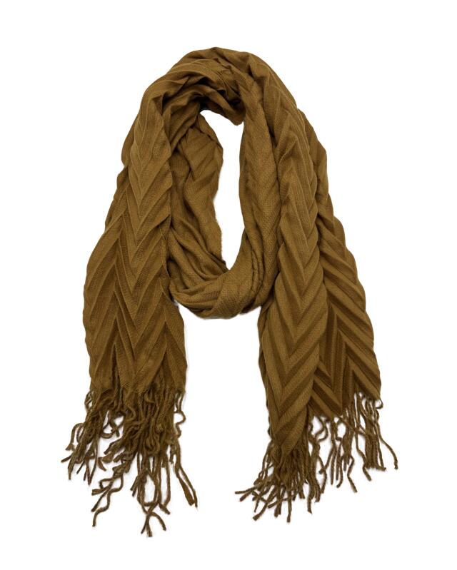 Écharpe à motif zigzag femme, marron clair (KiK Schal mit Zickzackmuster (hellbraun)) — KiK, produit allemand authentique au Maroc