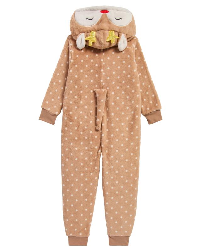 جمبسوت نوم لعيد الميلاد للبنات، بني فاتح (KiK Schlaf-Jumpsuit Weihnachten (hellbraun)) — KiK, منتج ألماني أصلي في المغرب