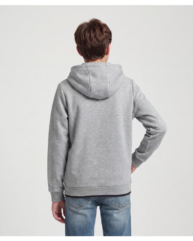 Veste sweat zippée de sport à capuche garçon, gris chiné (KiK Sport-Sweatjacke mit Kapuze (grau melange)) — KiK, produit allemand authentique au Maroc