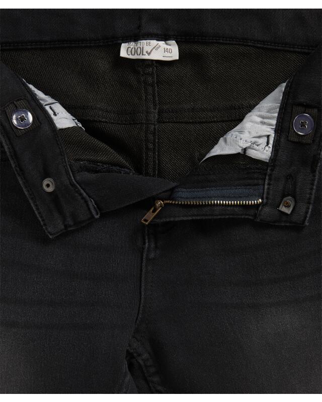 Jean à délavage noir garçon, jean noir (KiK Jeans mit schwarzer Waschung (Denim black)) — KiK, produit allemand authentique au Maroc