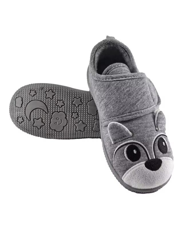 Chaussons de maternelle chien garçon, gris — KiK, produit allemand authentique au Maroc