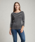 Shirt mit 3/4-Ärmeln schwarz/weiß
