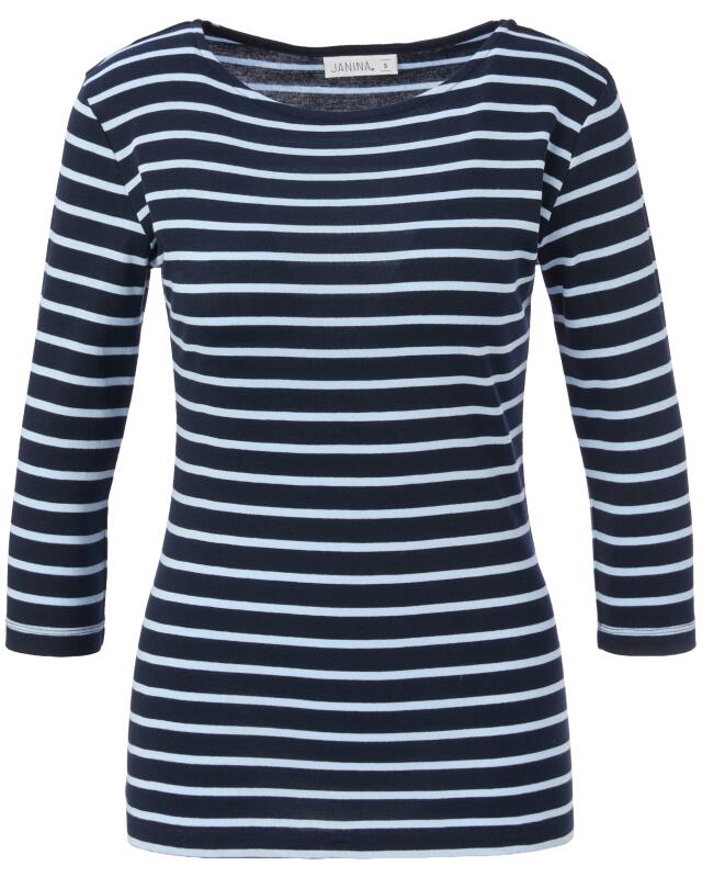 T-shirt à manches 3/4 femme, bleu marine/bleu clair (KiK Shirt mit 3/4-Ärmeln (dunkelblau/hellblau)) — KiK, produit allemand authentique au Maroc