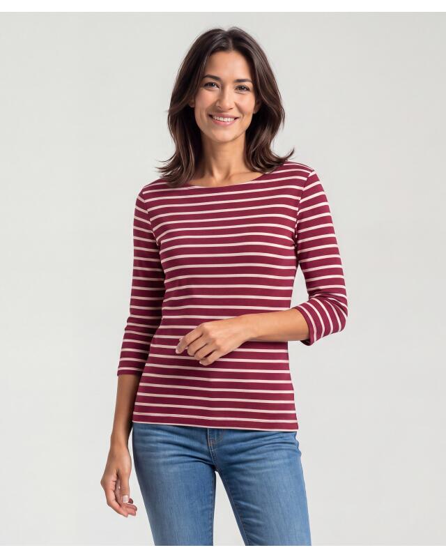 T-shirt à manches 3/4 femme, rouge/rose vif (KiK Shirt mit 3/4-Ärmeln (rot/pink)) — KiK, produit allemand authentique au Maroc