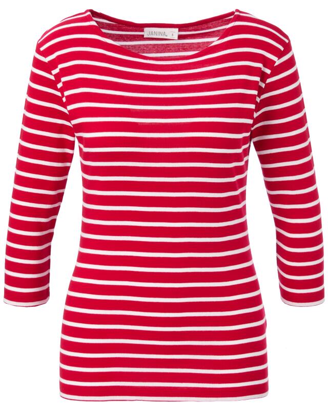 تيشيرت بأكمام 3/4 للنساء، أحمر/أبيض (KiK Shirt mit 3/4-Ärmeln (rot/weiß)) — KiK, منتج ألماني أصلي في المغرب