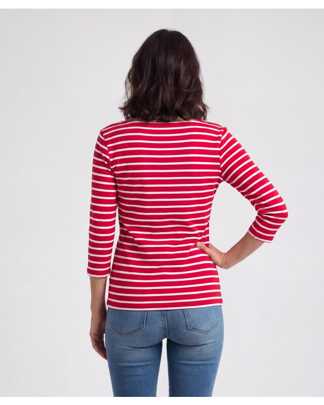 تيشيرت بأكمام 3/4 للنساء، أحمر/أبيض (KiK Shirt mit 3/4-Ärmeln (rot/weiß)) — KiK, منتج ألماني أصلي في المغرب