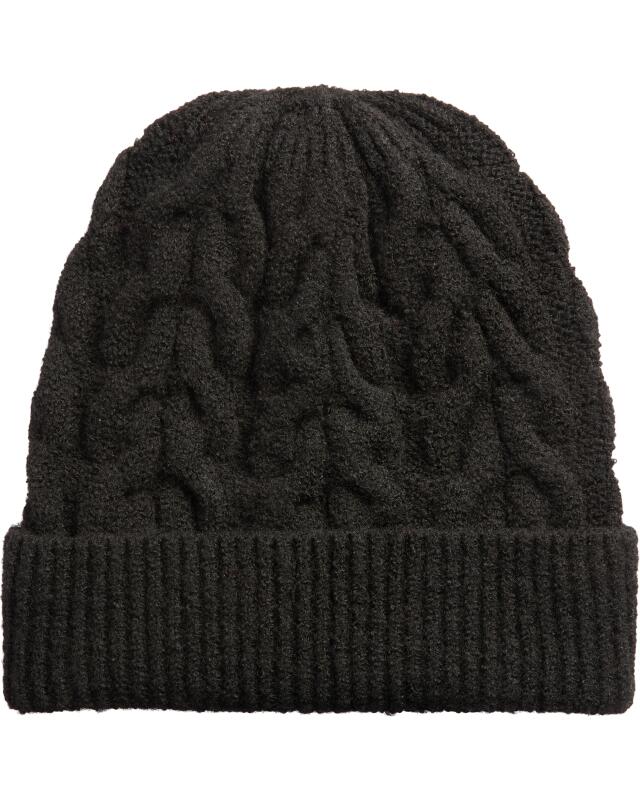 Bonnet en tricot femme, noir — KiK, produit allemand authentique au Maroc