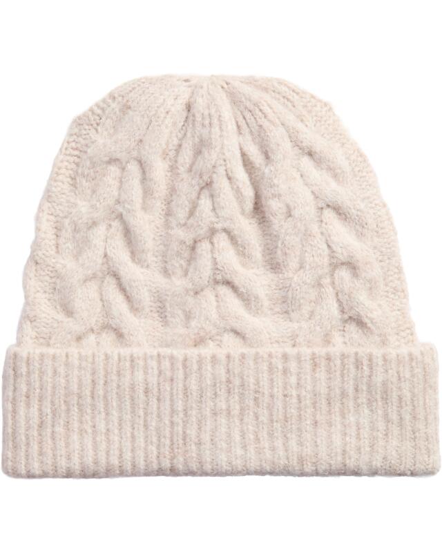 Bonnet en tricot femme, crème — KiK, produit allemand authentique au Maroc