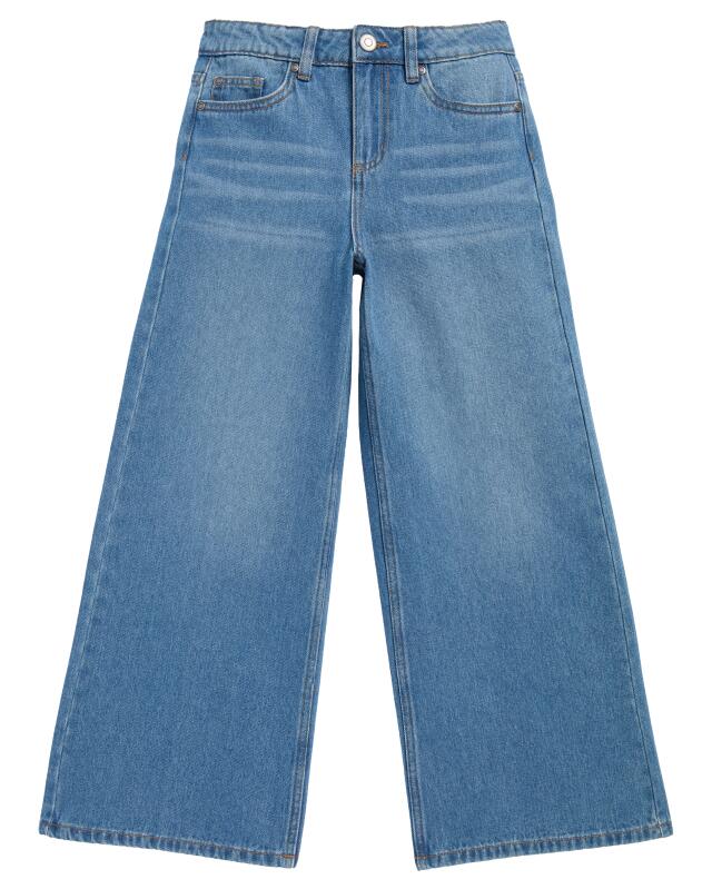 Jean à jambes larges fille, bleu jean (KiK Jeans mit weitem Bein (jeansblau)) — KiK, produit allemand authentique au Maroc