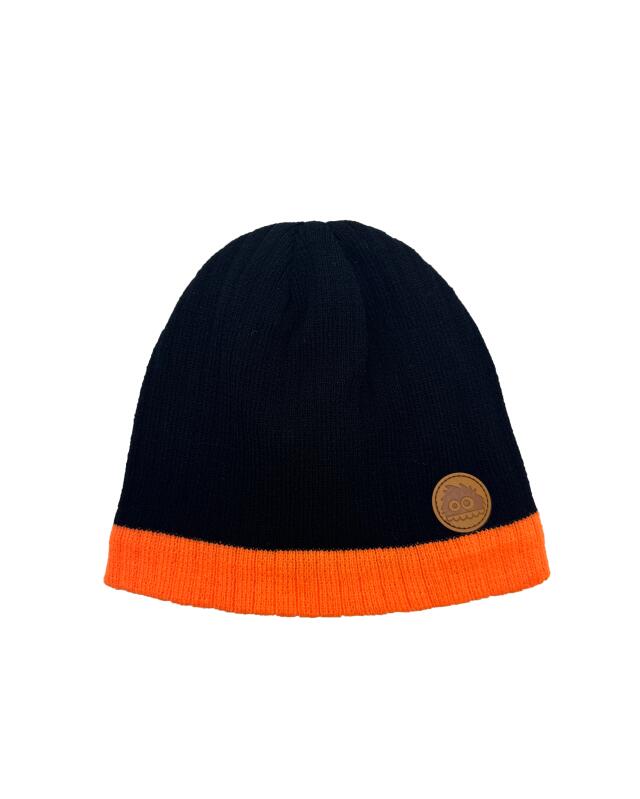 Bonnet à bord contrasté garçon, noir — KiK, produit allemand authentique au Maroc