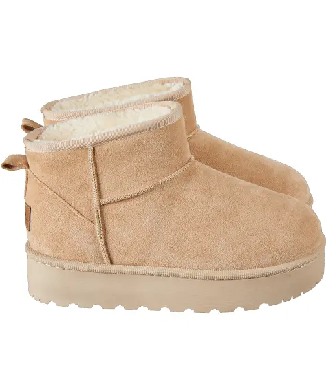 Plateau-Boots in Beige