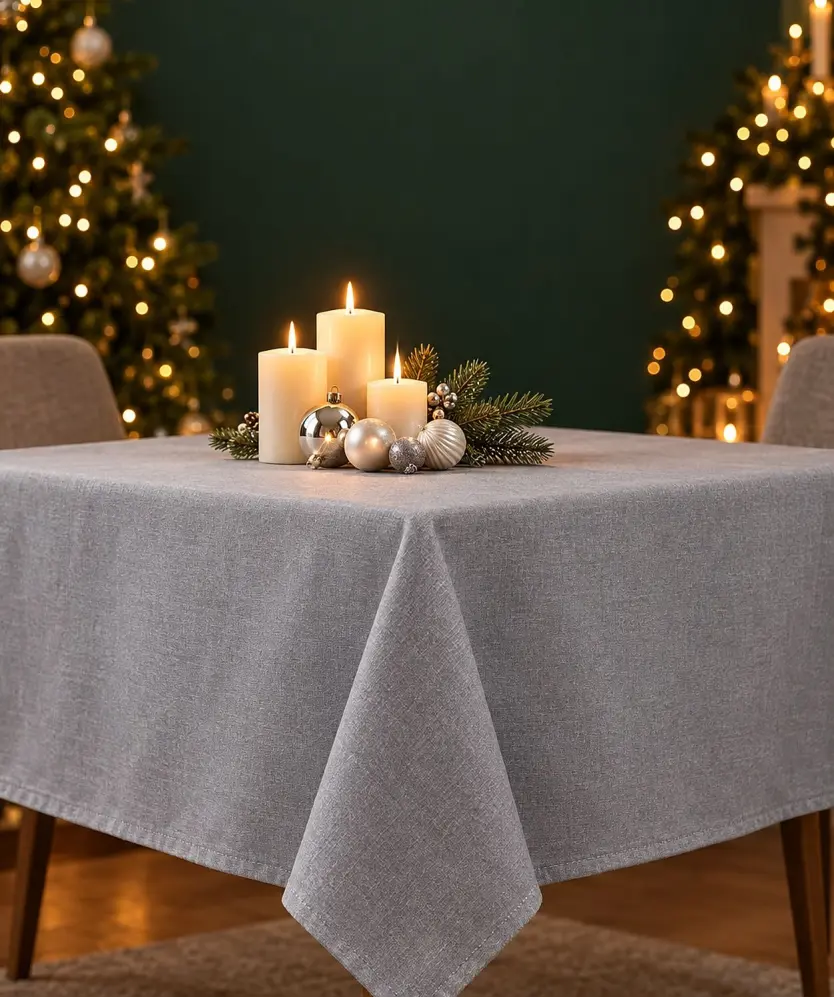 Mitteldecke Weihnachten, silber