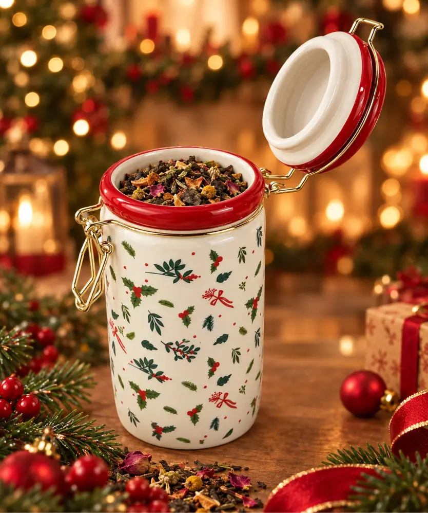 Aufbewahrungsdose Weihnachten, rot/weiß
