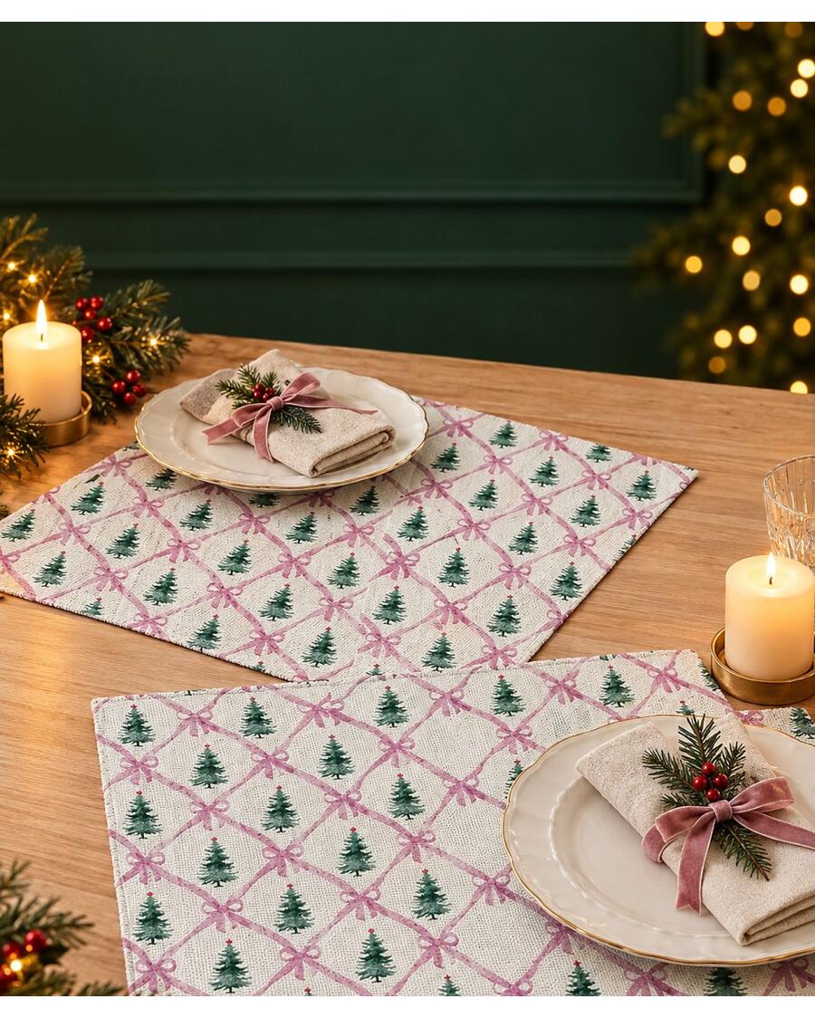 Platzsets Weihnachten, weiß/rot