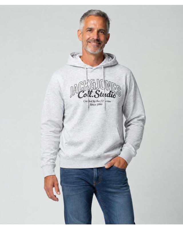 Sweat à capuche homme, gris clair chiné (KiK Kapuzensweatshirt (hellgrau melange)) — KiK, produit allemand authentique au Maroc