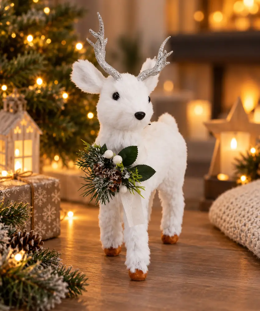 Deko-Rentier Weihnachten, weiß