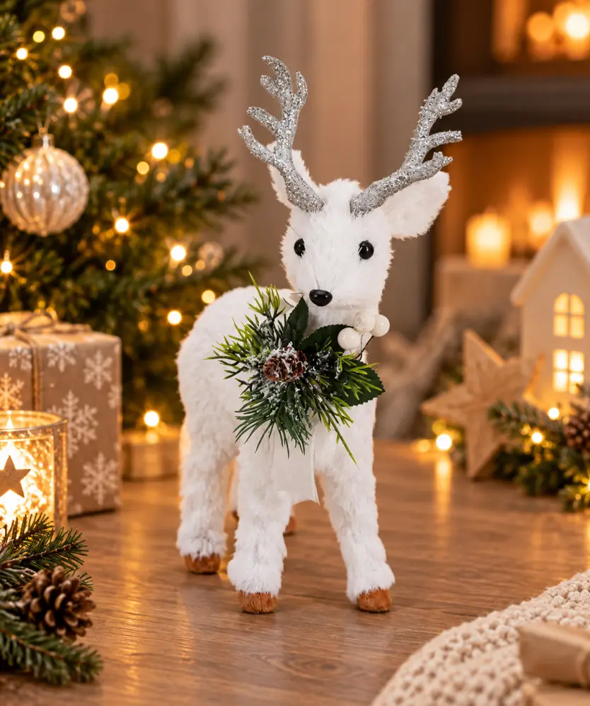 Deko-Rentier Weihnachten, weiß