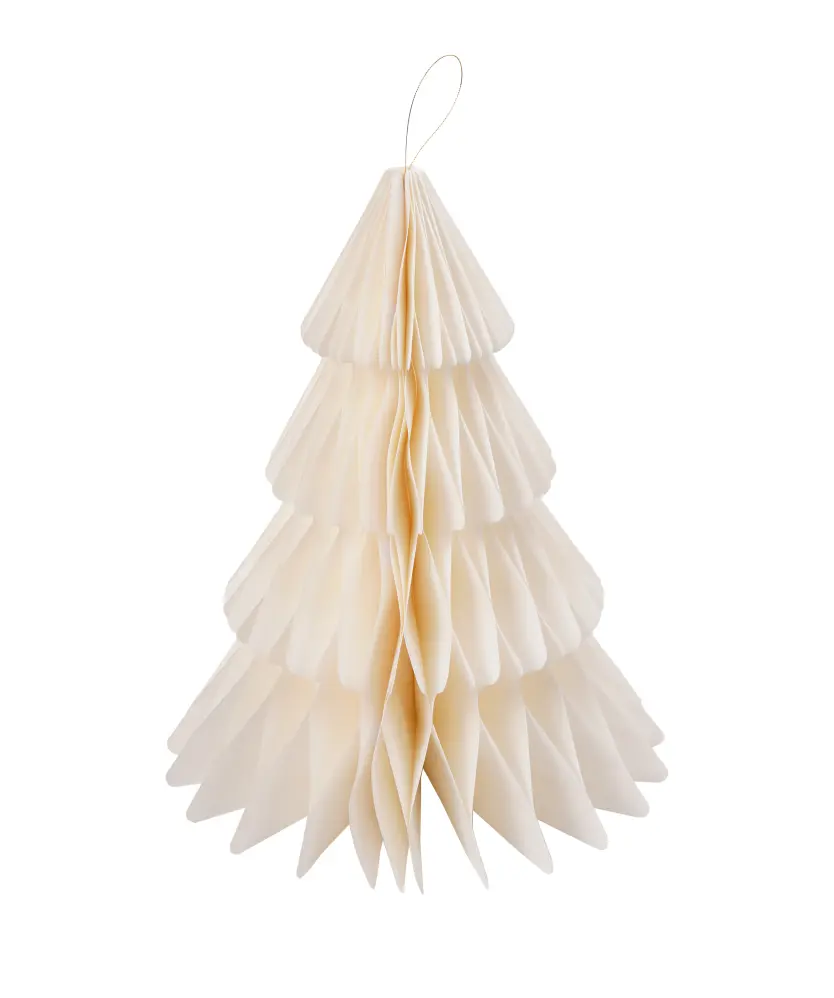 Deko-Papiertanne Weihnachten, offwhite