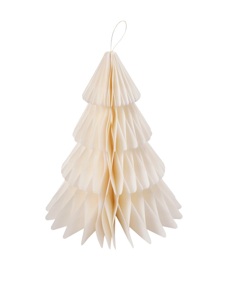 Deko-Papiertanne Weihnachten, offwhite