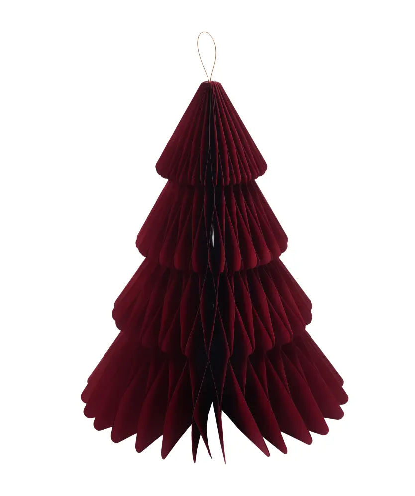 Deko-Papiertanne Weihnachten, dunkelrot
