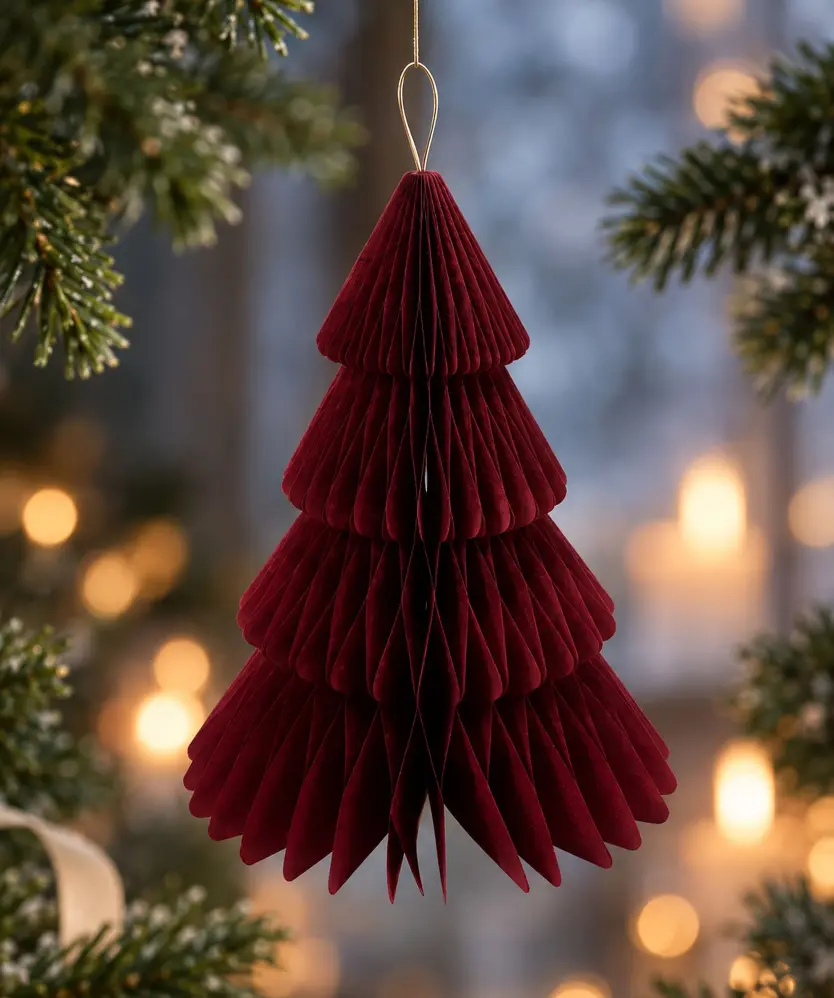 Deko-Papiertanne Weihnachten, dunkelrot