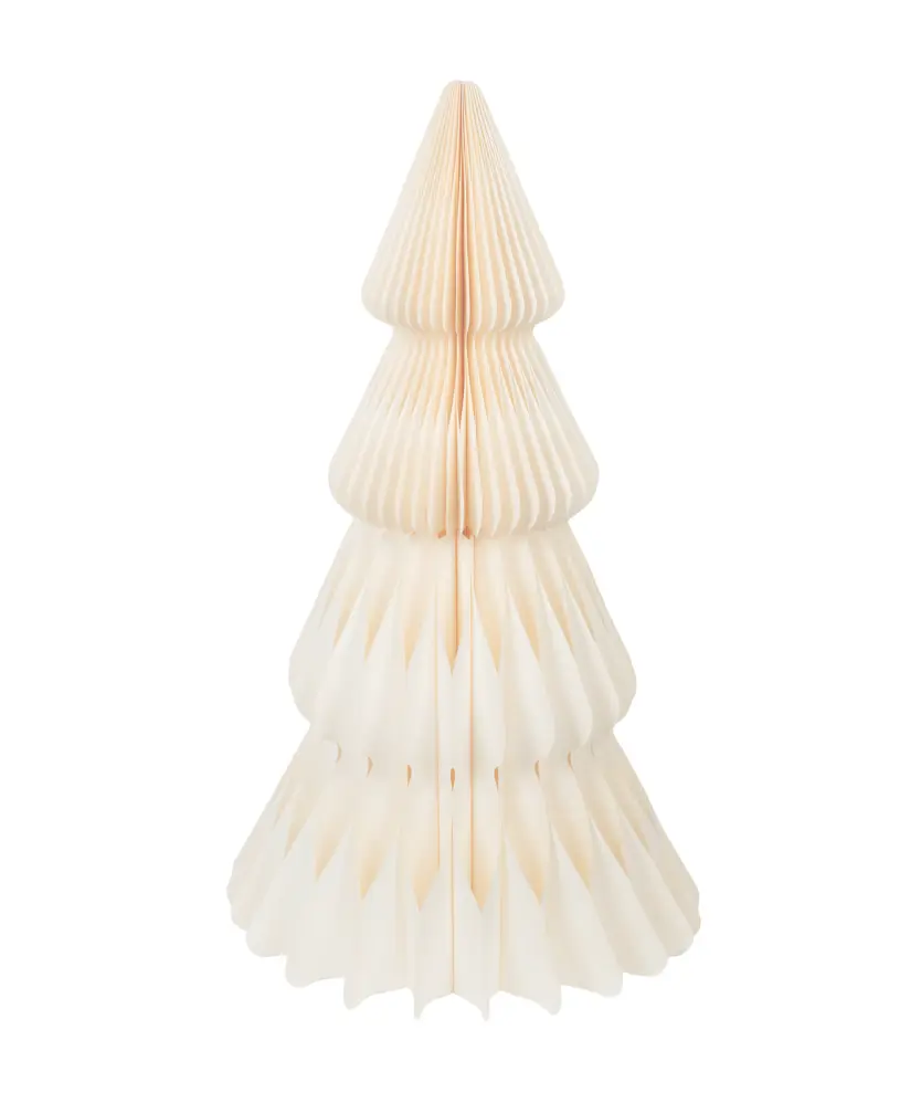 Deko-Papiertanne Weihnachten, offwhite