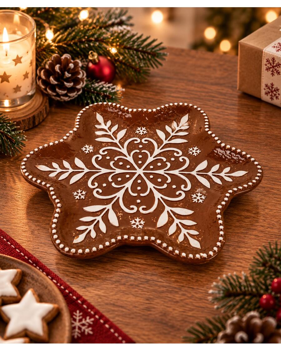 Weihnachtlicher Figurenteller, dunkelbraun