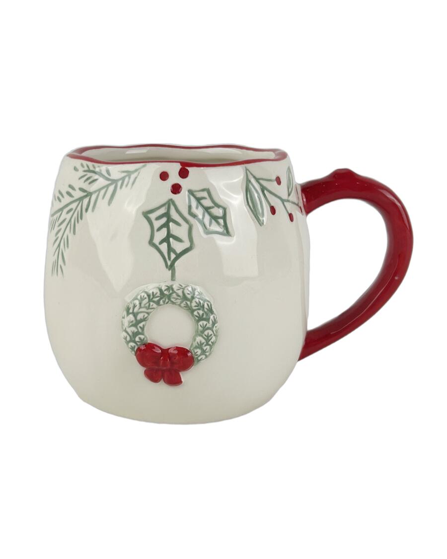 Tasse Weihnachten, rot/weiß