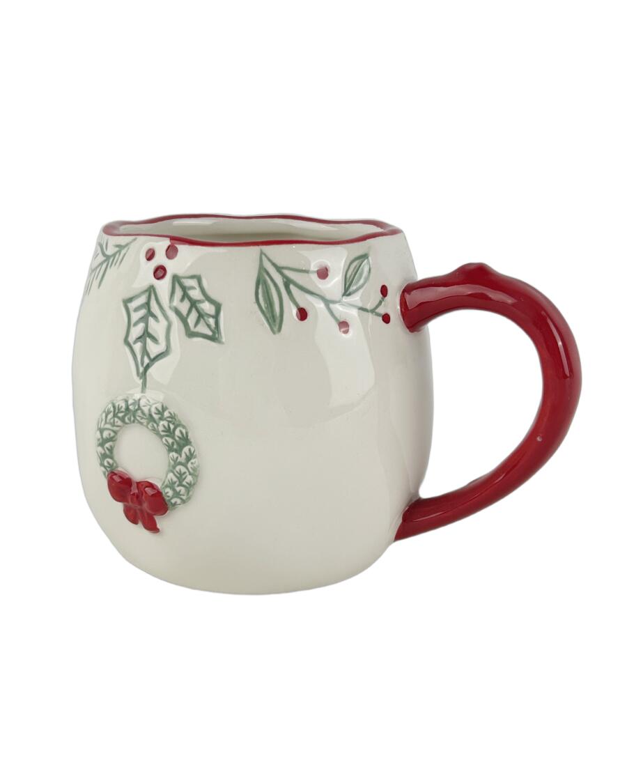 Tasse Weihnachten, rot/weiß