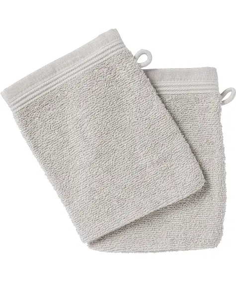 Hellgraue Waschhandschuhe