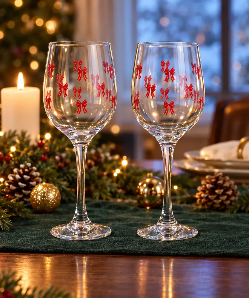 Weingläser Weihnachten, rot