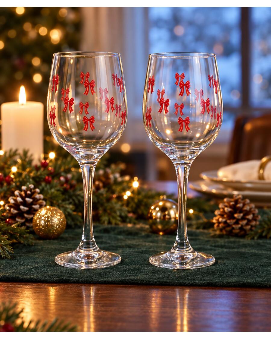 Weingläser Weihnachten, grün