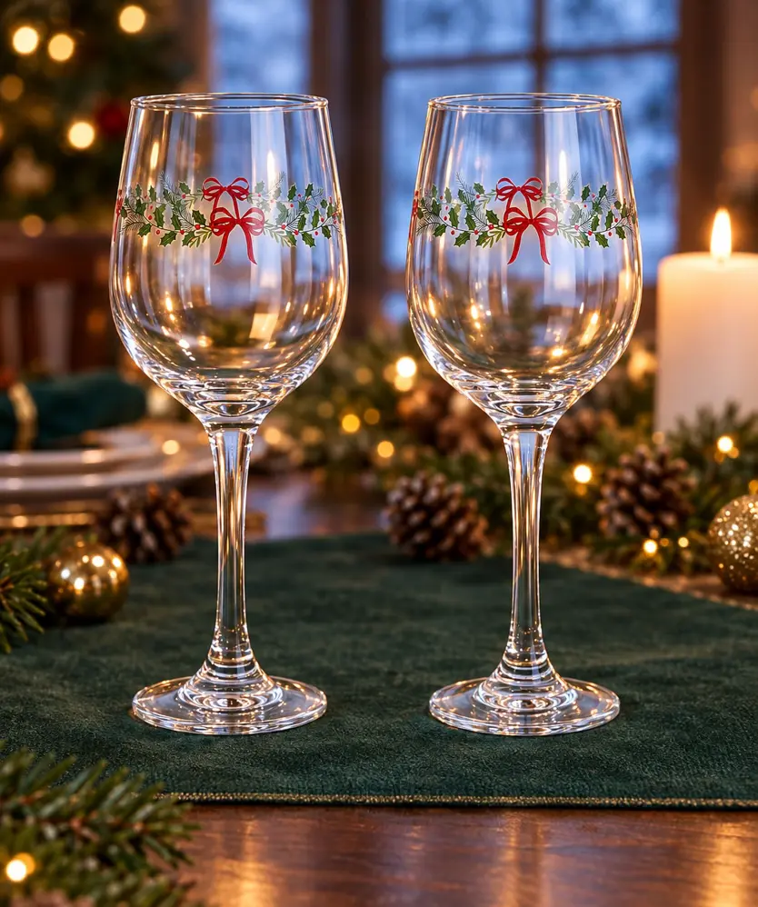 Weingläser Weihnachten, grün