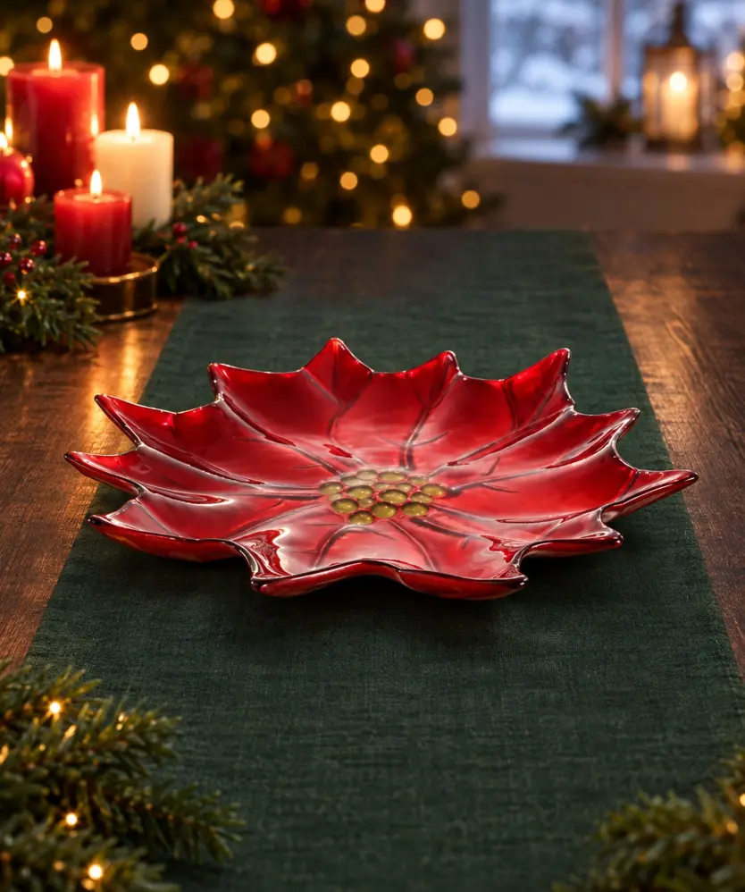 Servierplatte Weihnachten, rot