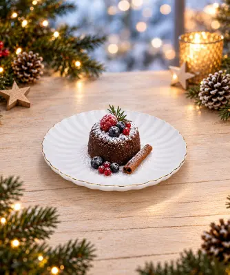 Müslischale + Dessertteller Weihnachten, rot/weiß