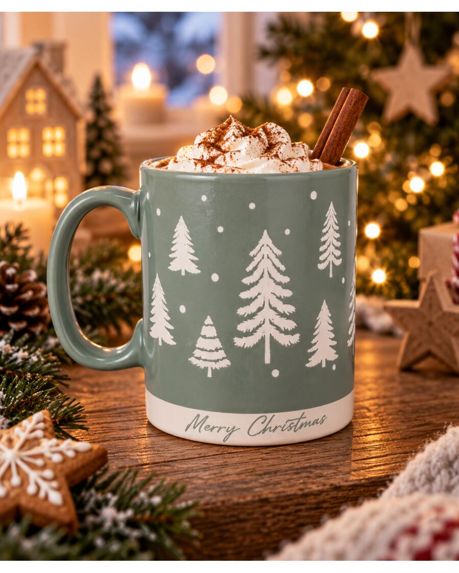 Tasse Weihnachten, grün