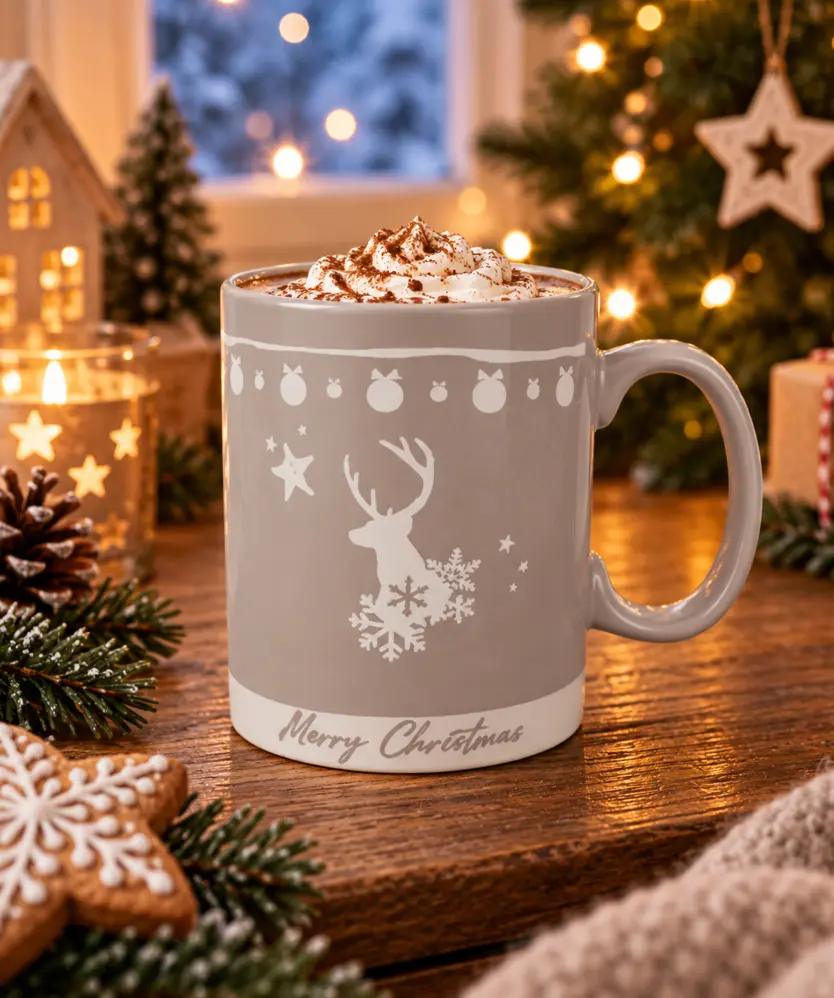 Tasse Weihnachten, Beige