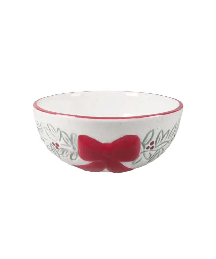 Müslischale + Dessertteller Weihnachten, rot/weiß