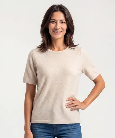 T-shirt in gemêleerde kleur