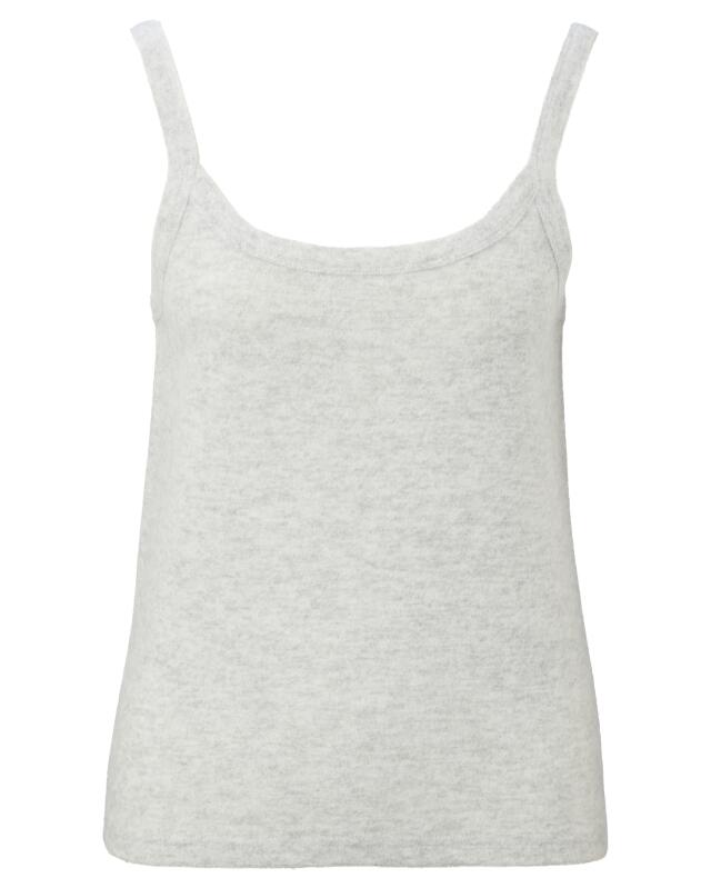 Knit top with thin straps for women, light grey marl (KiK Stricktop mit schmalen Trägern (hellgrau melange)) — KiK, authentic German product in Morocco