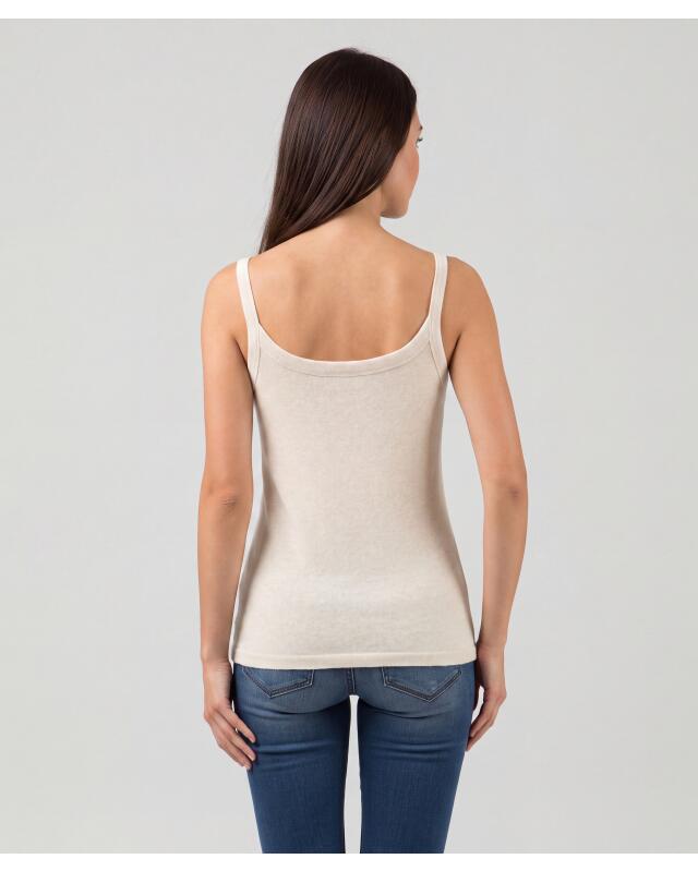 Knit top with thin straps for women, beige marl (KiK Stricktop mit schmalen Trägern (Beige melange)) — KiK, authentic German product in Morocco