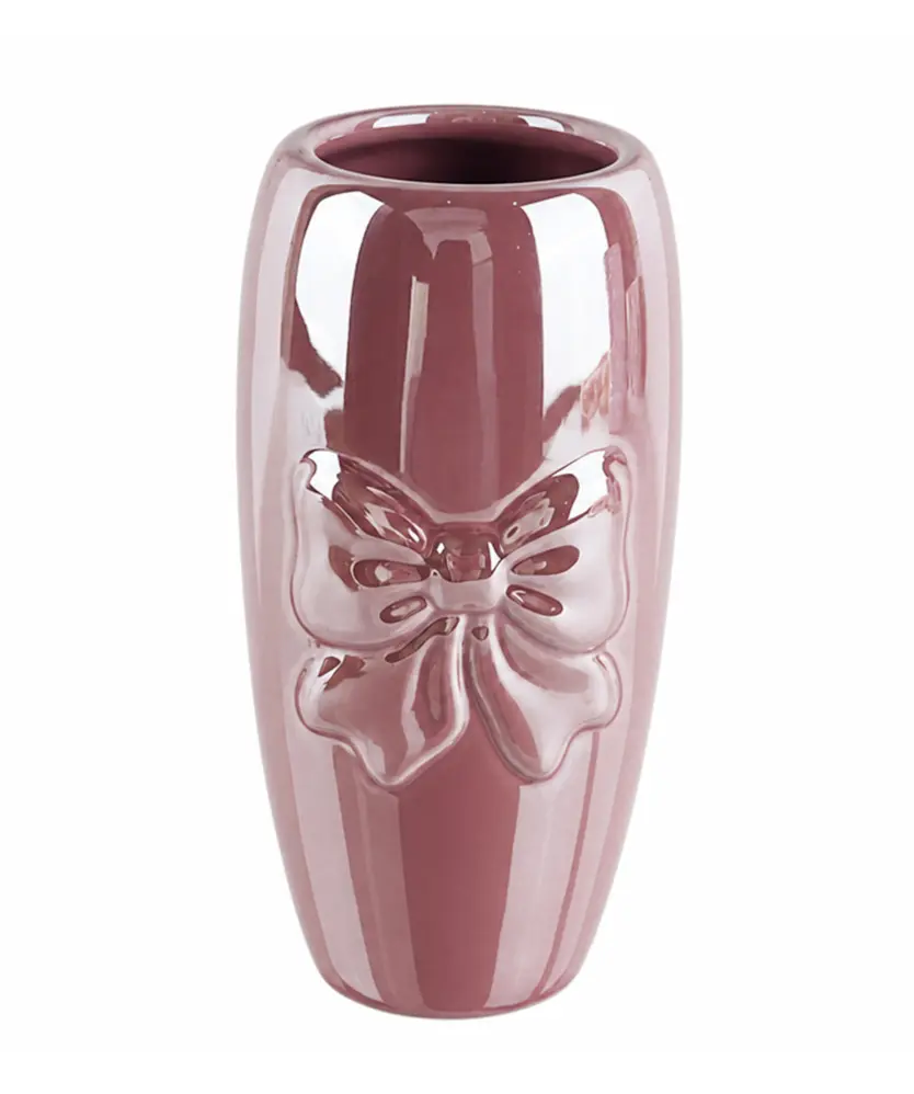 Vase mit 3D-Schleife, rosa