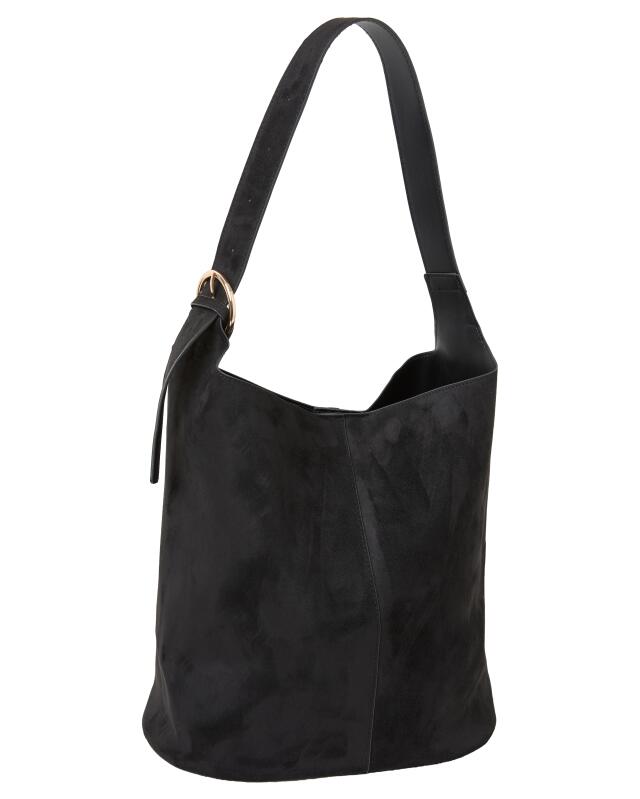 حقيبة كتف بمظهر المخمل للنساء، أسود (KiK Schultertasche in Veloursoptik (schwarz)) — KiK, منتج ألماني أصلي في المغرب