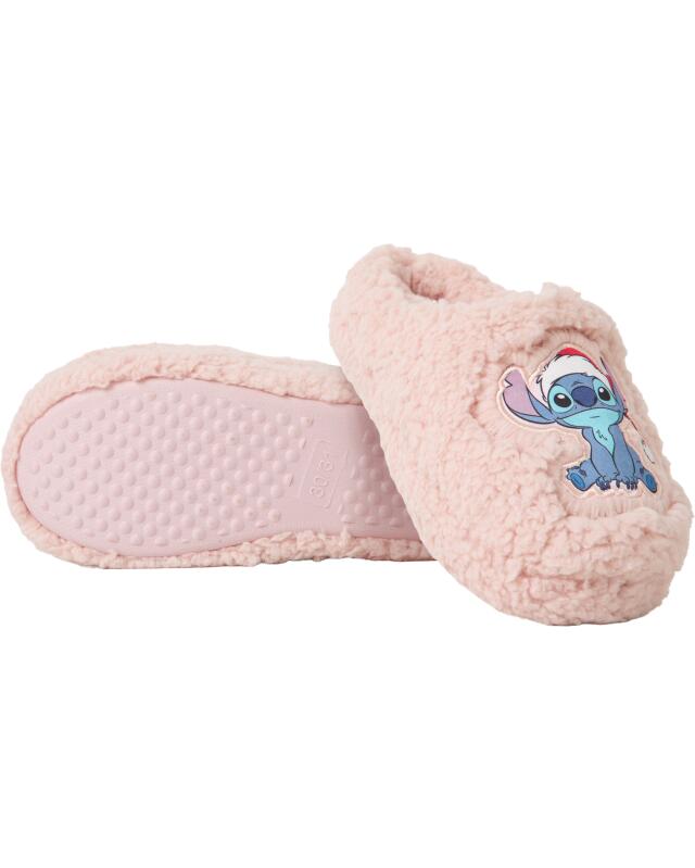 Chaussons en peluche fille, rose à motifs — KiK, produit allemand authentique au Maroc