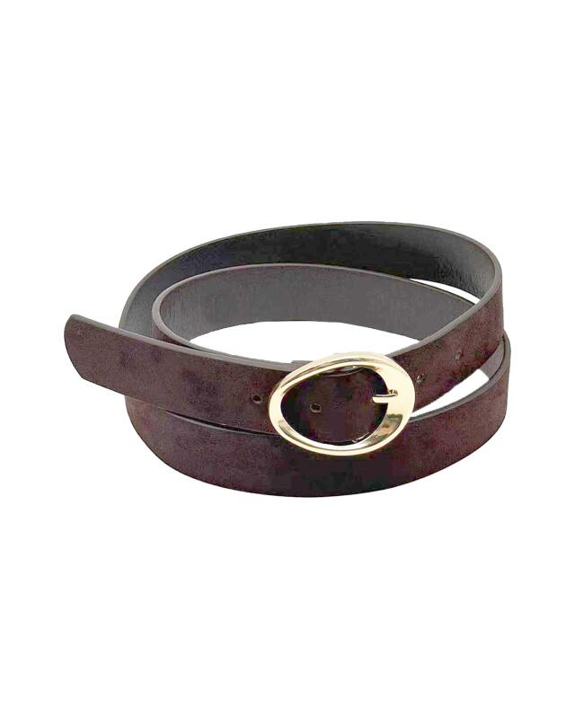 Leather-look belt for women, brown — KiK, authentic German product in Morocco