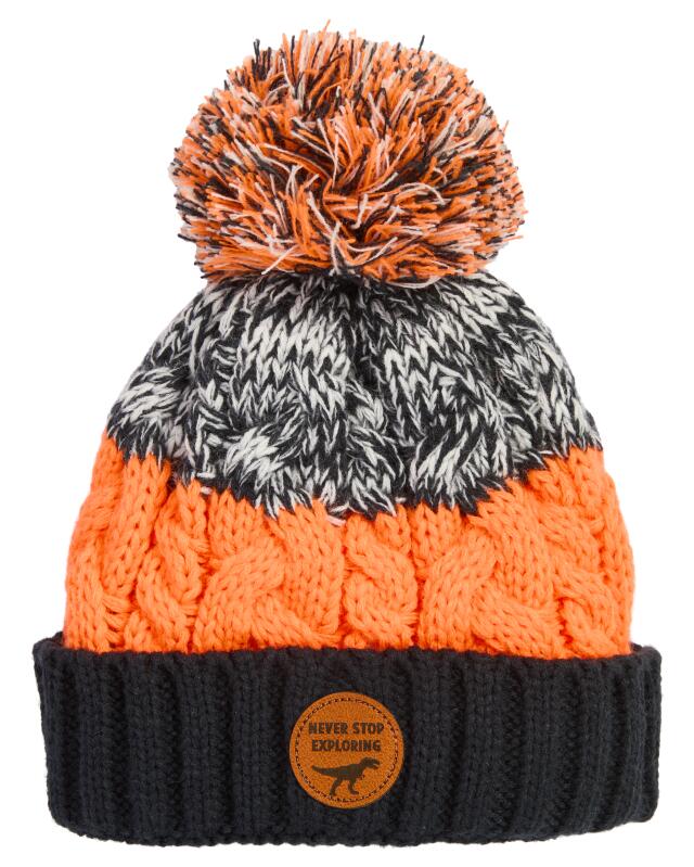 Bonnet garçon, orange fluo — KiK, produit allemand authentique au Maroc