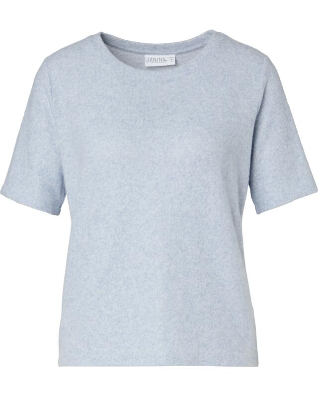 T-shirt en maille chiné femme, bleu jean (KiK Meliertes Strickshirt (jeansblau)) — KiK, produit allemand authentique au Maroc