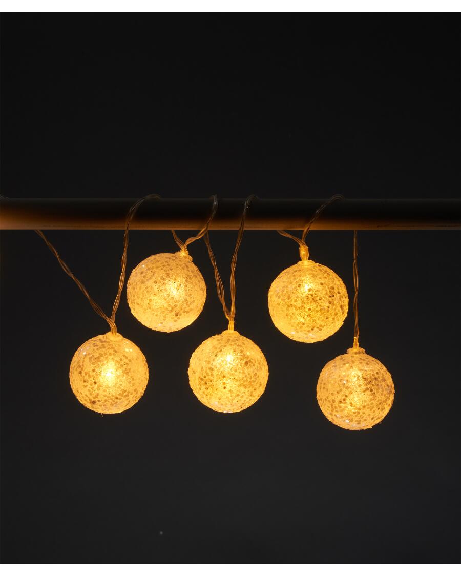 LED Lichterkette, Glitzerkugeln (Art. 1076706) KiK
