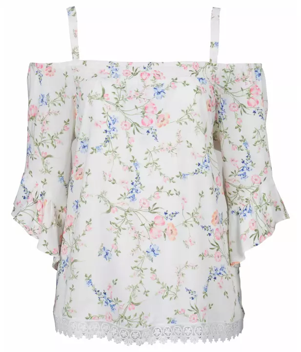 Carmenbluse, Janina curved, geblümt, Spitze (Art. 1087244_1) | KiK  Onlineshop